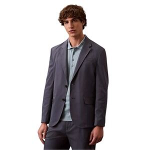 NWT Calvin Klein Men's Travel Classic Fit Blazer Steel Blue Sheen Packable Sz M